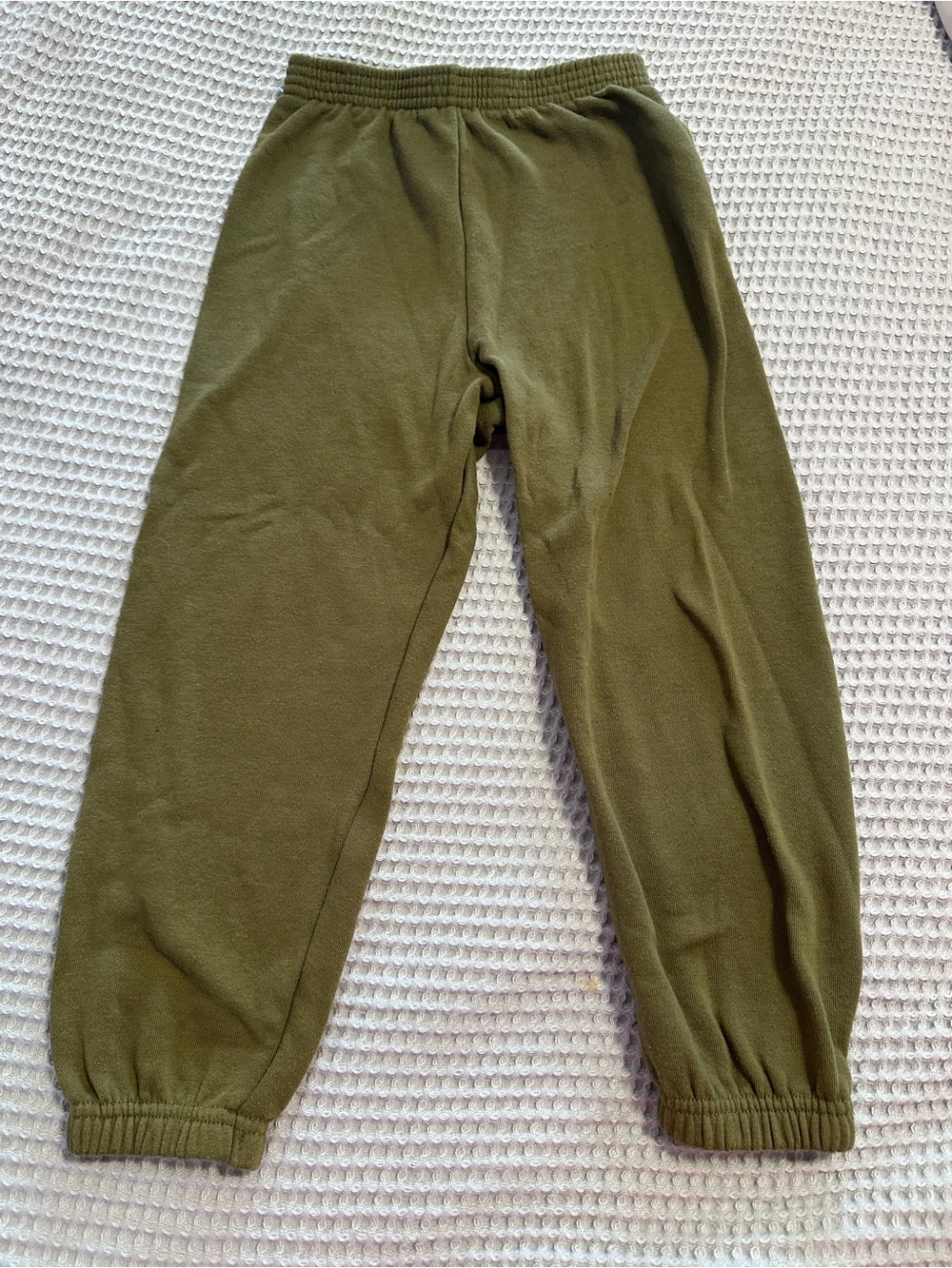 Kids Olive Fleece Jogger Pants